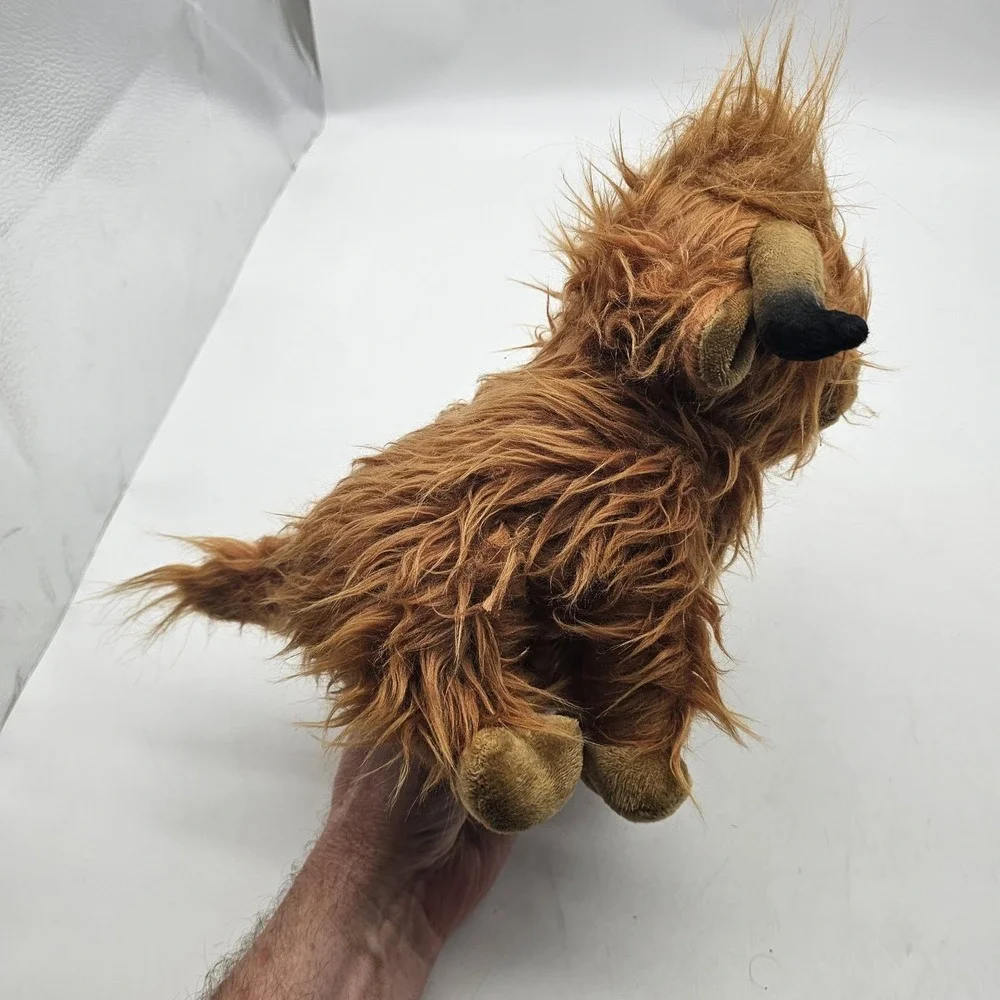 Highland Cow Plush Stuffed‎ Animal Toy Small Brown Long Hair Soft Cute Furry